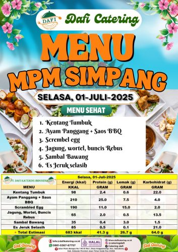 Dafi Catering - Menu MPM Simpang